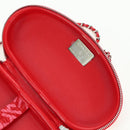 CHANEL Chain Pouch Shoulder Bag Leather Red Silver CC Auth BA12817SAM-20