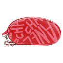 CHANEL Chain Pouch Shoulder Bag Leather Red Silver CC Auth BA12817SAM-3