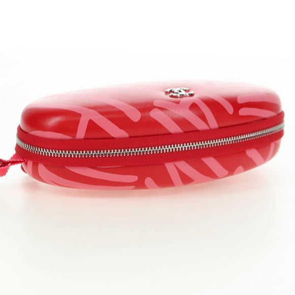 CHANEL Chain Pouch Shoulder Bag Leather Red Silver CC Auth BA12817SAM