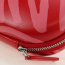 CHANEL Chain Pouch Shoulder Bag Leather Red Silver CC Auth BA12817SAM-9
