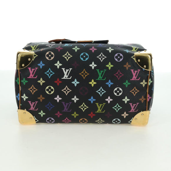 LOUIS VUITTON Monogram Multicolor Speedy 30 Handtasche Schwarz M92642 Auth BA12818V