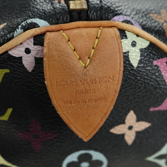 LOUIS VUITTON Monogram Multicolor Speedy 30 Handtasche Schwarz M92642 Auth BA12818V