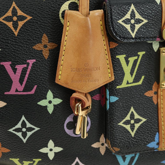 LOUIS VUITTON Monogram Multicolor Speedy 30 Handtasche Schwarz M92642 Auth BA12818V