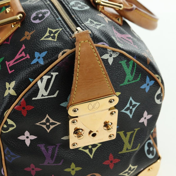 LOUIS VUITTON Monogram Multicolor Speedy 30 Handtasche Schwarz M92642 Auth BA12818V
