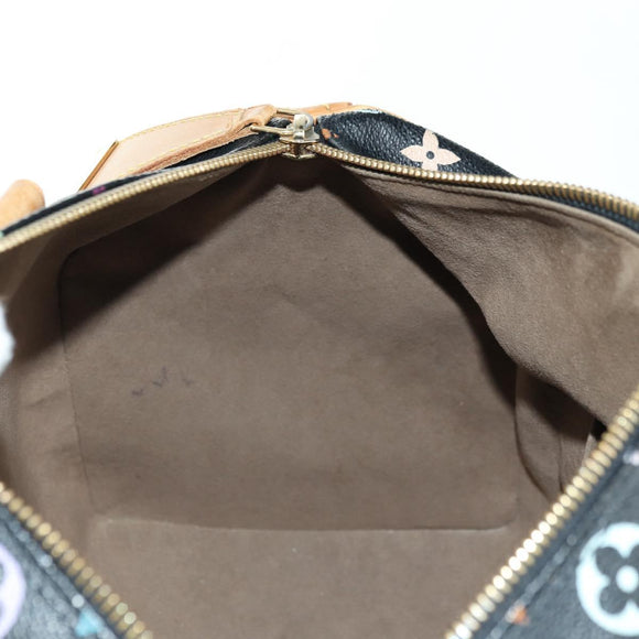 LOUIS VUITTON Monogram Multicolor Speedy 30 Handtasche Schwarz M92642 Auth BA12818V