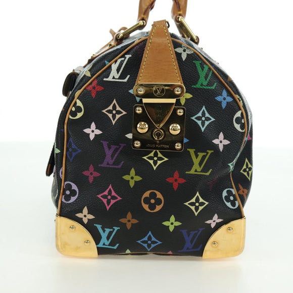 LOUIS VUITTON Monogram Multicolor Speedy 30 Handtasche Schwarz M92642 Auth BA12818V