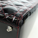 Christian Dior Lady Dior Canage Large Bag Patent 2way Black Auth BA12820SAV-17
