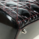 Christian Dior Lady Dior Canage Large Bag Patent 2way Black Auth BA12820SAV-18
