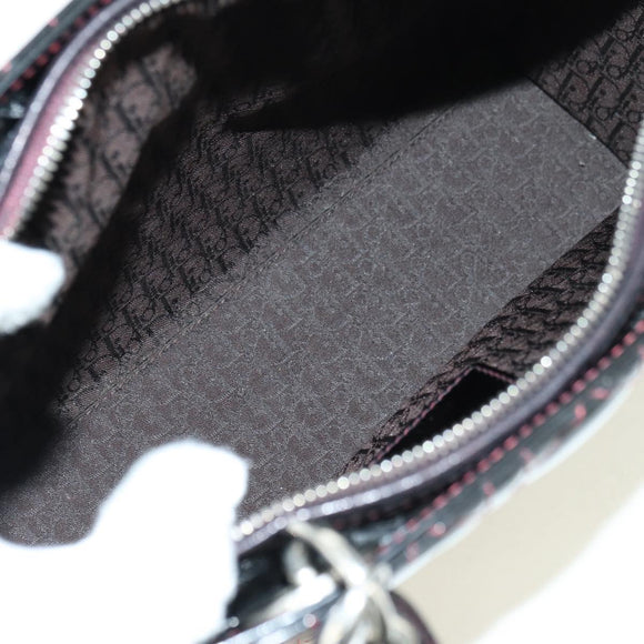 Christian Dior Lady Dior Canage Large Bag Patent 2way Black Auth BA12820SAV
