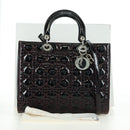 Christian Dior Lady Dior Canage Large Bag Patent 2way Black Auth BA12820SAV-12