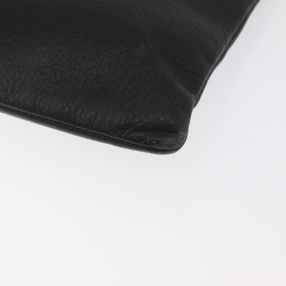 BALENCIAGA Everyday Clutch Bag Leather Black Silver 485110 Auth BA12823A