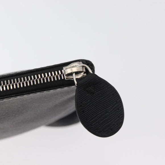 BALENCIAGA Everyday Clutch Bag Leather Black Silver 485110 Auth BA12823A