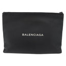 BALENCIAGA Everyday Clutch Bag Leather Black Silver 485110 Auth BA12823A-2
