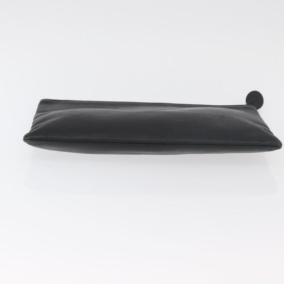 BALENCIAGA Everyday Clutch Bag Leather Black Silver 485110 Auth BA12823A