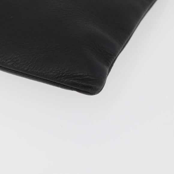 BALENCIAGA Everyday Clutch Bag Leather Black Silver 485110 Auth BA12823A