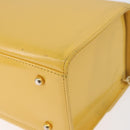 Gianni Versace Vanity Hand Bag Leather Yellow Gold Auth BA12828-17