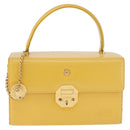 Gianni Versace Vanity Hand Bag Leather Yellow Gold Auth BA12828-13