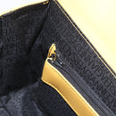 Gianni Versace Vanity Hand Bag Leather Yellow Gold Auth BA12828-22