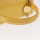 Gianni Versace Vanity Hand Bag Leather Yellow Gold Auth BA12828-7