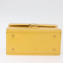 Gianni Versace Vanity Hand Bag Leather Yellow Gold Auth BA12828-5