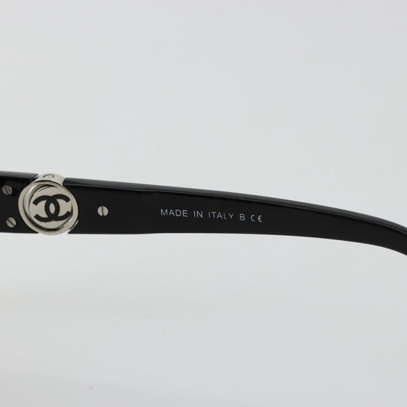 CHANEL COCO Mark Sunglasses plastic Black CC Auth BA12836