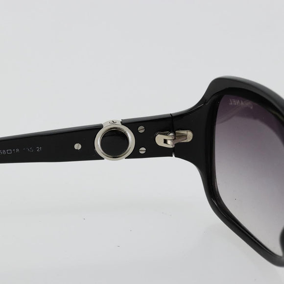CHANEL COCO Mark Sunglasses plastic Black CC Auth BA12836