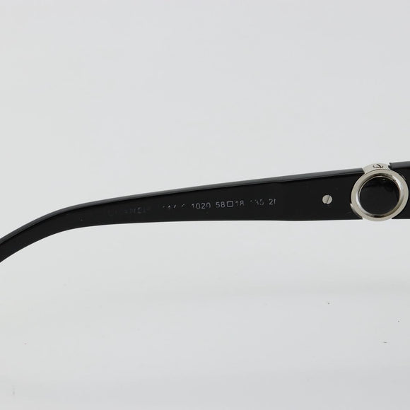 CHANEL COCO Mark Sunglasses plastic Black CC Auth BA12836