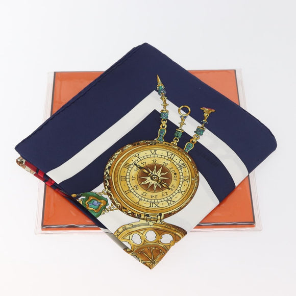 HERMES Carré 90 Sjaal ""Parmi les Fleurs Je Compte les Heures"" Auth BA12837V