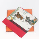 HERMES Carre 90 Scarf ""L'HIVER EN POSTE"" Silk Red Auth BA12838V-15