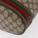 GUCCI GG Supreme Web Sherry Line Bag PVC Beige Gold 41 02 085 Auth BA12841-15