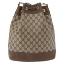 GUCCI GG Supreme Web Sherry Line Bag PVC Beige Gold 41 02 085 Auth BA12841-2