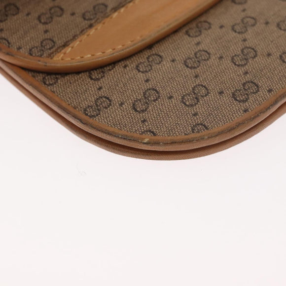 GUCCI Micro GG Supreme Umhängetasche PVC Beige Gold Auth BA12843