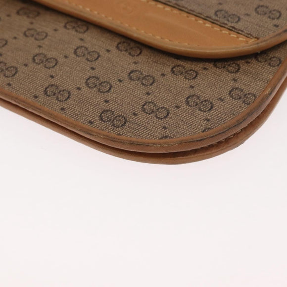 GUCCI Micro GG Supreme Umhängetasche PVC Beige Gold Auth BA12843