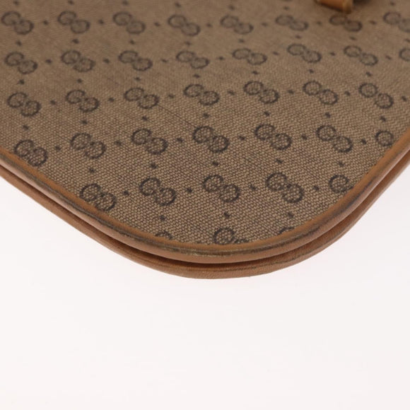 GUCCI Micro GG Supreme Umhängetasche PVC Beige Gold Auth BA12843