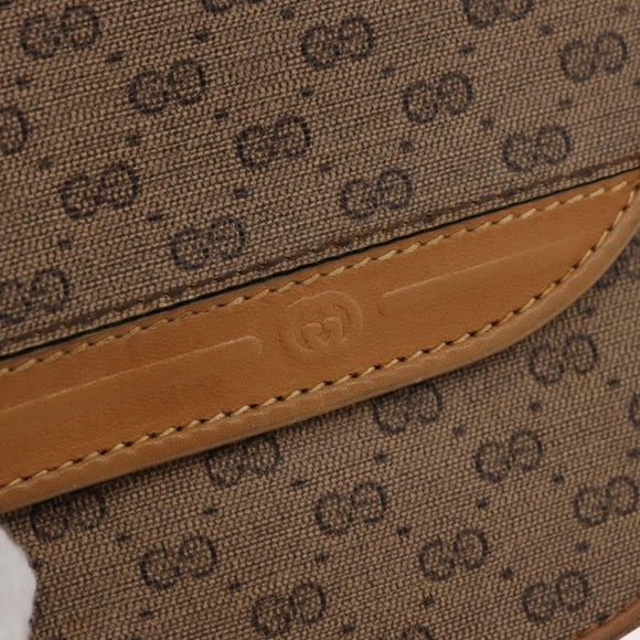 GUCCI Micro GG Supreme Umhängetasche PVC Beige Gold Auth BA12843