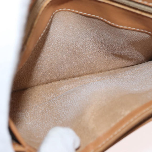 GUCCI Micro GG Supreme Umhängetasche PVC Beige Gold Auth BA12843