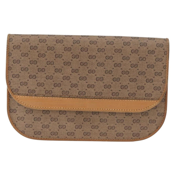 GUCCI Micro GG Supreme Umhängetasche PVC Beige Gold Auth BA12843