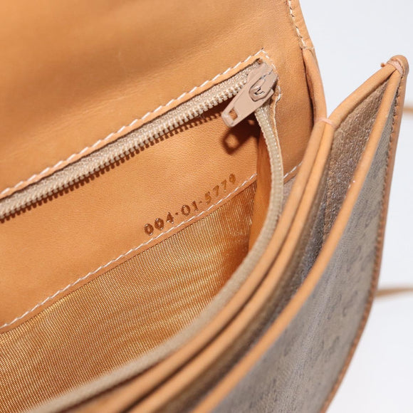 GUCCI Micro GG Supreme Umhängetasche PVC Beige Gold Auth BA12843