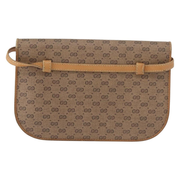 GUCCI Micro GG Supreme Umhängetasche PVC Beige Gold Auth BA12843