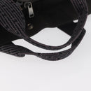 HERMES Her Line MM Hand Bag Canvas Gray Silver Auth BA12844-7