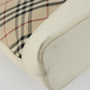 BURBERRY Nova Check Shoulder Bag Canvas Beige Silver Auth BA12846-11