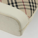 BURBERRY Nova Check Shoulder Bag Canvas Beige Silver Auth BA12846-12