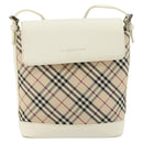 BURBERRY Nova Check Shoulder Bag Canvas Beige Silver Auth BA12846-2