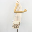BURBERRY Nova Check Shoulder Bag Canvas Beige Silver Auth BA12846-23