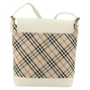 BURBERRY Nova Check Shoulder Bag Canvas Beige Silver Auth BA12846-3