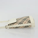 BURBERRY Nova Check Shoulder Bag Canvas Beige Silver Auth BA12846-5