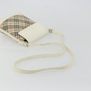 BURBERRY Nova Check Shoulder Bag Canvas Beige Silver Auth BA12846-7
