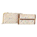 LOUIS VUITTON Monogram Multicolore Geldbörse 2er Set Weiß LV Auth BA12853-1