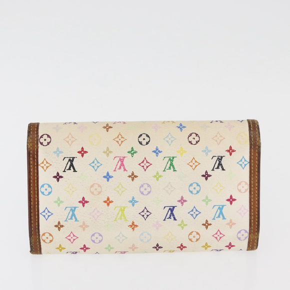 LOUIS VUITTON Monogram Multicolore Geldbörse 2er Set Weiß LV Auth BA12853