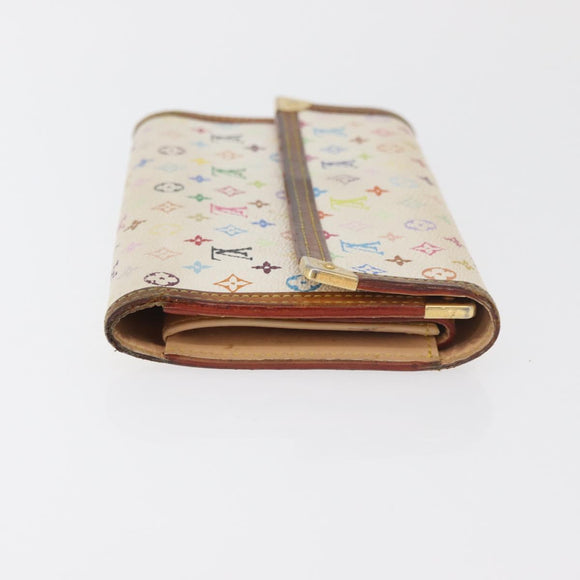 LOUIS VUITTON Monogram Multicolore Geldbörse 2er Set Weiß LV Auth BA12853